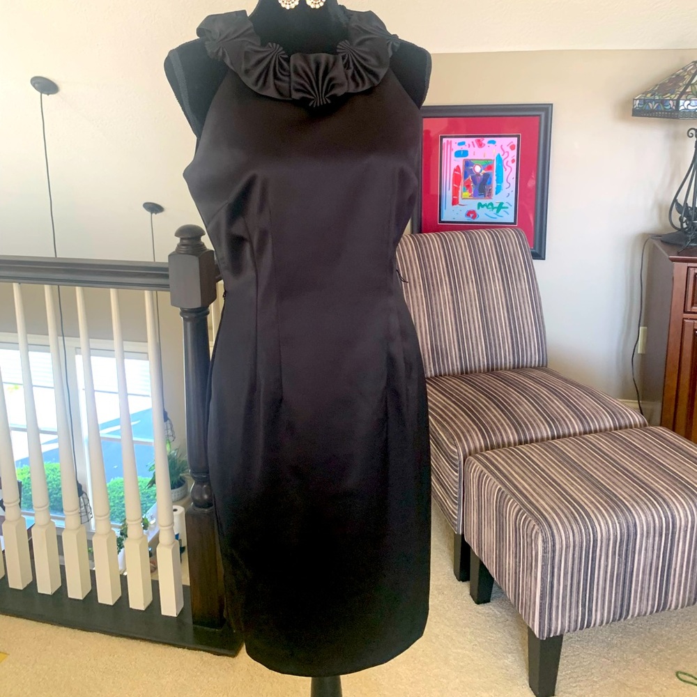 Black Eliza J formal satin dress fully lined. Size 6